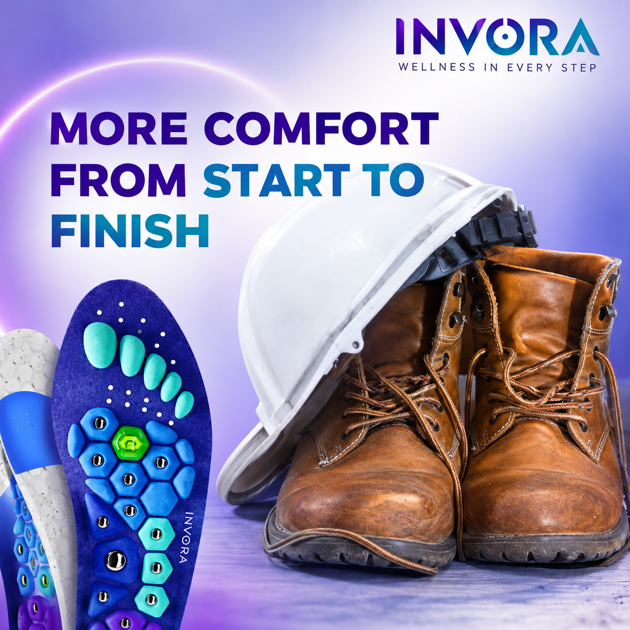 Invora Insoles – Magnetic Acupressure Comfort Support